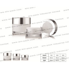 Winpack Eco Friendly 30ml Cream Acrylic Jar with Shiny Silver Aluminum Cap